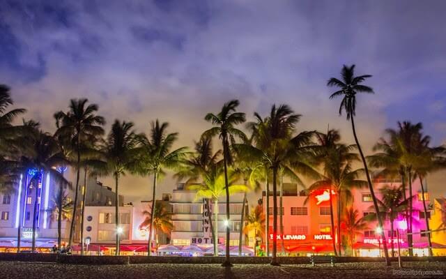 Papel de parede da Ocean Drive em Miami Beach