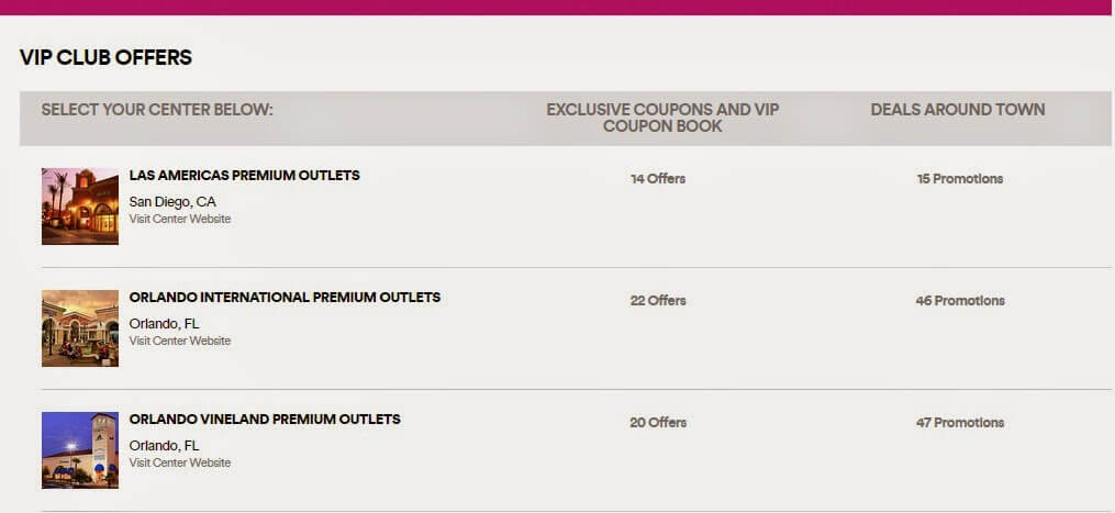 Site de cupons de desconto Outlet Premium Orlando