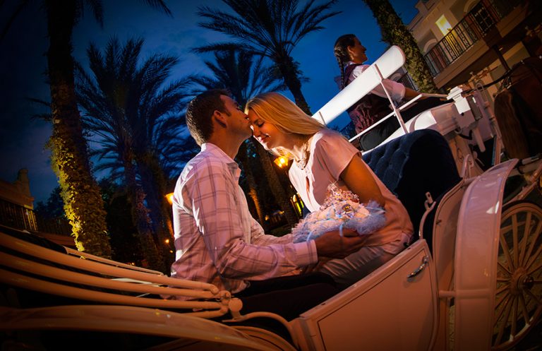 Pedido de casamento no passeio de carruagem na Disney Orlando