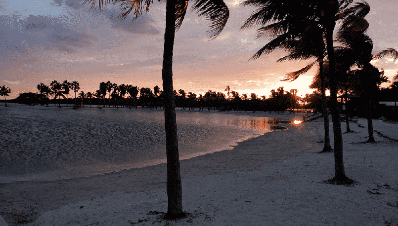 Praia do Matheson Hammock Park em Miami