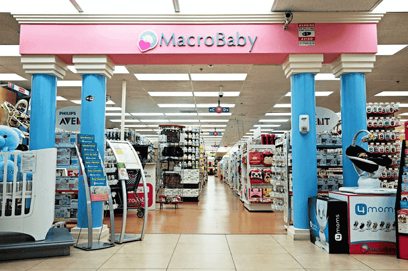 Loja MacroBaby em Orlando: interior e produtos